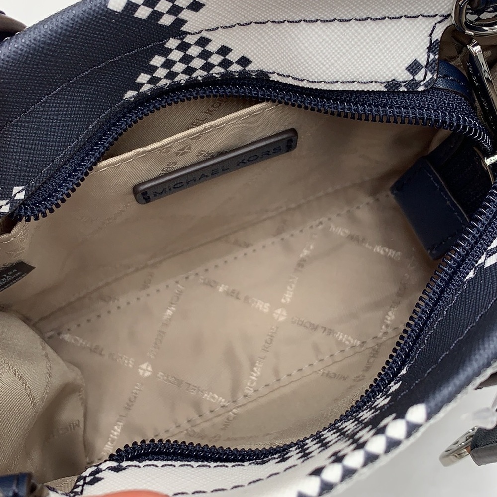 Michael Kors Mirella Extra-Small Logo Crossbody XBODY Shopper Bag Navy NWT - Picture 9 of 15